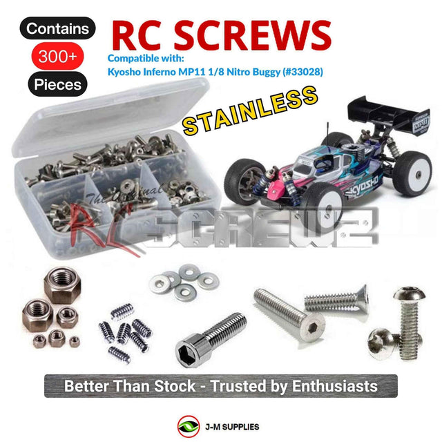 RCScrewZ Stainless Steel Screw Kit kyo215 for Kyosho Inferno MP11 1/8 Nitro GP 4WD Off-Road Competition Racing Buggy (33028) | SET