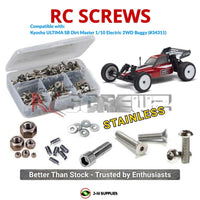 Representative image of an RCScrewZ stainless steel screw kit for Kyosho Dirt Master 1/10 Electric 2WD Buggy (34311); exact kit contents vary by RC model.