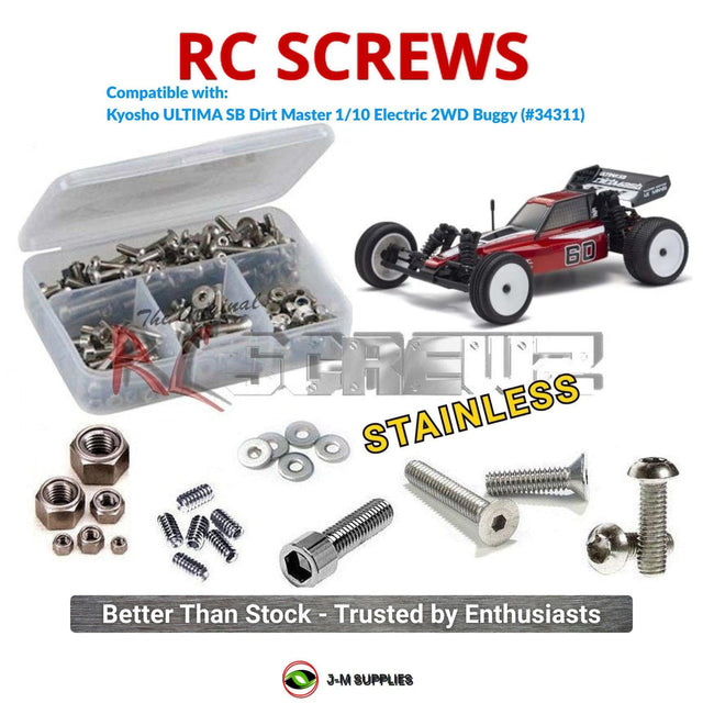 RCScrewZ Stainless Steel Screw Kit kyo220 for Kyosho Ultima SB Dirt Master 1/10 Electric 2WD Off-Road Buggy Assembly Kit (34311, 34311C) | SET