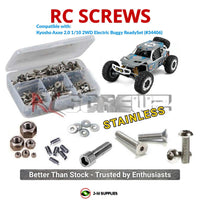 Representative image of an RCScrewZ stainless steel screw kit for Kyosho Axxe 2.0 1/10 Electric 2WD Buggy (34406); exact kit contents vary by RC model.