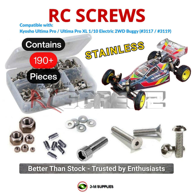 RCScrewZ Stainless Steel Screw Kit kyo229 for Kyosho Ultima Pro / Ultima Pro XL 1/10 Electric 2WD Off-Road Buggy (3117, 3119) | SET