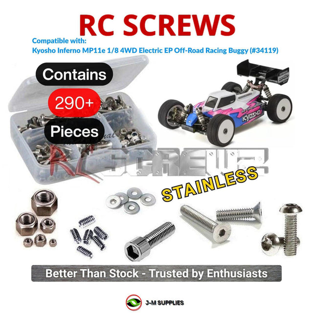 RCScrewZ Stainless Steel Screw Kit kyo230 for Kyosho Inferno MP11e 1/8 Electric EP Brushless 4WD Off-Road Racing Buggy (34119, KYO34119) | SET