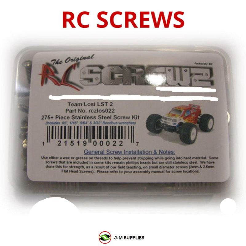 J-M SUPPLIES - RCScrewZ Stainless Steel Screw Kit los022 for Losi LST2 1/8th #LOSB0015 RC Car | UPG - los022