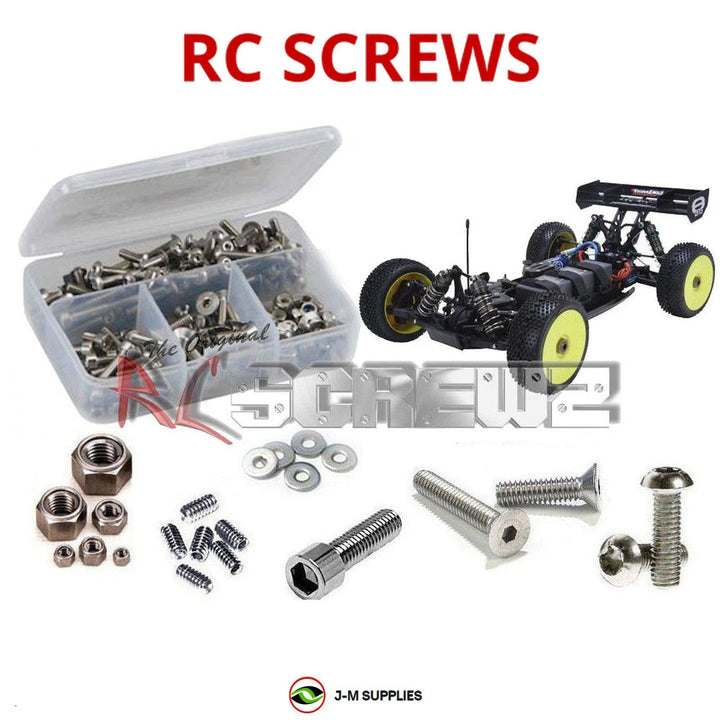 Representative image of an RCScrewZ stainless steel screw kit for Team Losi 8IGHT-E 2.0 1/8 Electric 4WD Buggy (LOSA0806); exact kit contents vary by RC model.