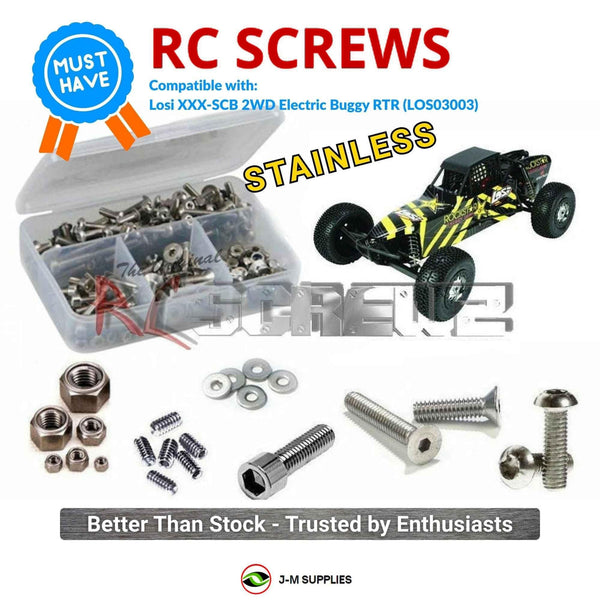 J-M SUPPLIES - RCScrewZ Stainless Steel Screw Kit los063 for Losi XXX-SCB 2WD Electric Buggy RTR (LOS03003) | SET - 
