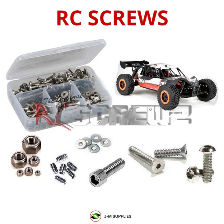 Representative image of an RCScrewZ stainless steel screw kit for Losi TEN-SCBE 1/10 Electric 4WD Desert Buggy (LOS03007); exact kit contents vary by RC model.