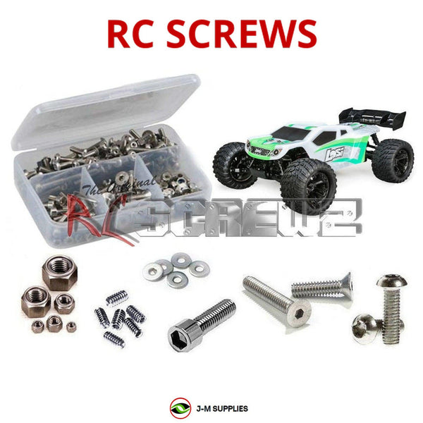 Representative image of an RCScrewZ stainless steel screw kit for Losi TENACITY-T 1/10 Electric 4WD Truggy (LOS03011T); exact kit contents vary by RC model.