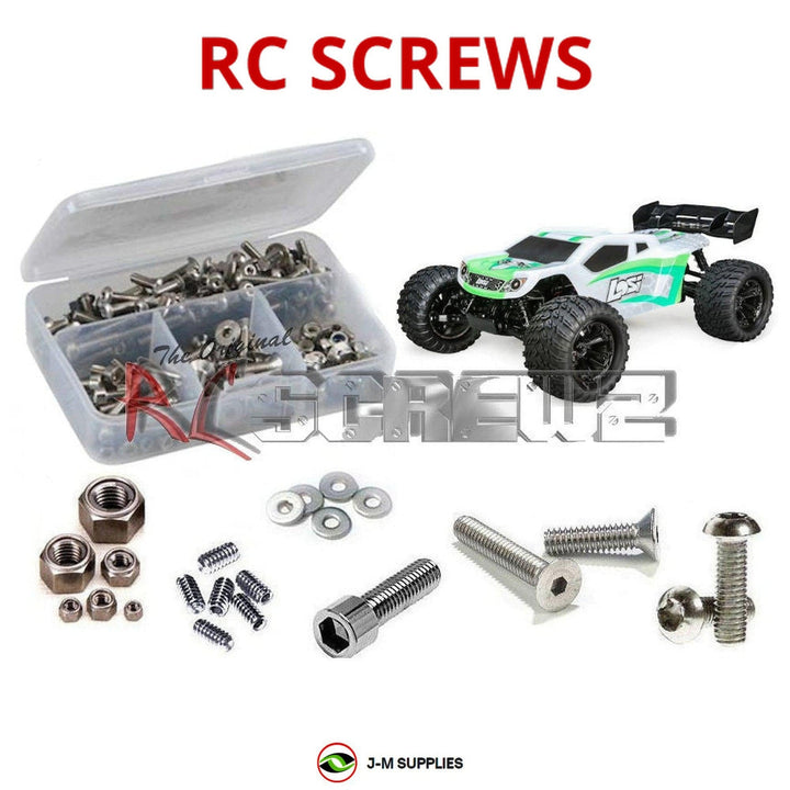 Representative image of an RCScrewZ stainless steel screw kit for Losi TENACITY-T 1/10 Electric 4WD Truggy (LOS03011T); exact kit contents vary by RC model.