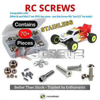 J-M SUPPLIES RC Parts Store - RCScrewZ Stainless Steel Screw Kit los113 for Losi Mini-T 2.0 2S RTR 1/18 Electric 2WD Stadium Truck (LOS01015, LOS01015T2, LOS01015T3, LOS-1056, LOS-1056T2, LOS01017, LOS01019, LOS01019T2, LOS01016, LOS01016T1, LOS01016T2, LOS01016T3) | SET