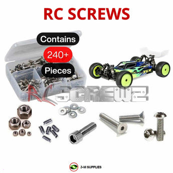 Representative image of an RCScrewZ stainless steel screw kit for Losi TLR 22X-4 Race Kit 1/10 Electric 4WD Buggy (TLR03020); exact kit contents vary by RC model.