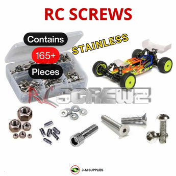 Representative image of an RCScrewZ stainless steel screw kit for Losi TLR 22 5.0 SR Spec Racer 1/10 2WD Buggy (TLR03018); exact kit contents vary by RC model.