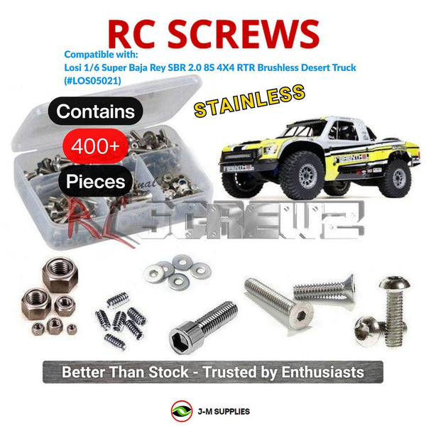 J-M SUPPLIES RC Parts Store - RCScrewZ Stainless Steel Screw Kit los123 for Losi Super Baja Rey SBR 2.0 8S RTR 1/6 Electric 4WD Brushless Desert Truck (LOS05021, LOS05021T1, LOS05021T2) | PRO