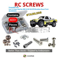 Representative image of an RCScrewZ stainless steel screw kit for Losi Super Baja Rey SBR 2.0 1/6 4WD Desert Truck (LOS05021); exact kit contents vary by RC model.
