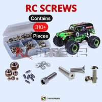 Representative image of an RCScrewZ stainless steel screw kit for Losi Mini LMT 1/18 Electric 4WD Monster Truck (LOS01026); exact kit contents vary by RC model.