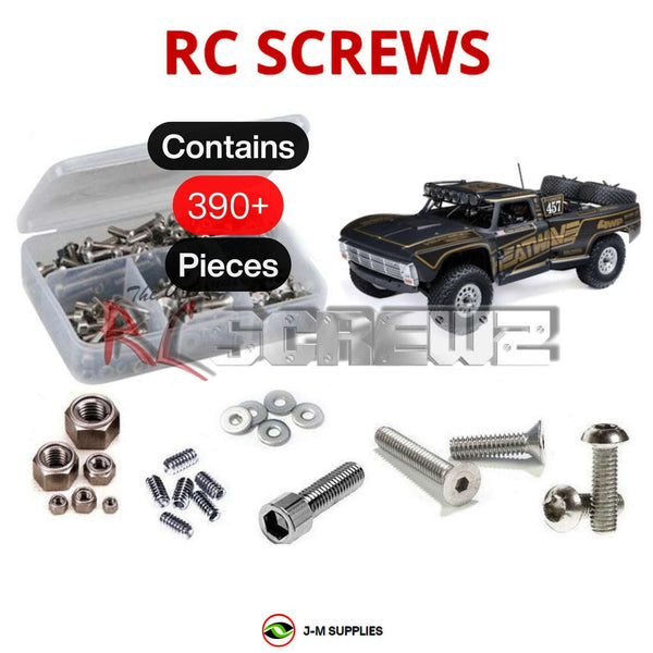 Representative image of an RCScrewZ stainless steel screw kit for Losi Baja Rey 2.0 F100 1/10 4WD Truck (LOS03049); exact kit contents vary by RC model.