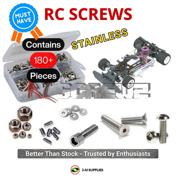 Representative image of an RCScrewZ stainless steel screw kit for Mugen Seiki MRX-3; exact kit contents vary by RC model.