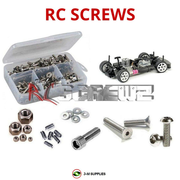 Representative image of an RCScrewZ stainless steel screw kit for Mugen Seiki MSX-3 Nitro Touring Car; exact kit contents vary by RC model.
