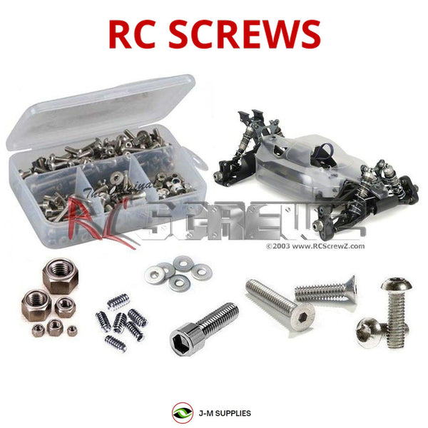 Representative image of an RCScrewZ stainless steel screw kit for Mugen Seiki MBX-7 M-Spec; exact kit contents vary by RC model.