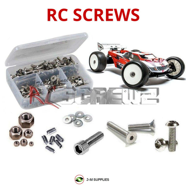 Representative image of an RCScrewZ stainless steel screw kit for Mugen Seiki MBX-7T 1/8 Nitro Truggy (#E2013); exact kit contents vary by RC model.