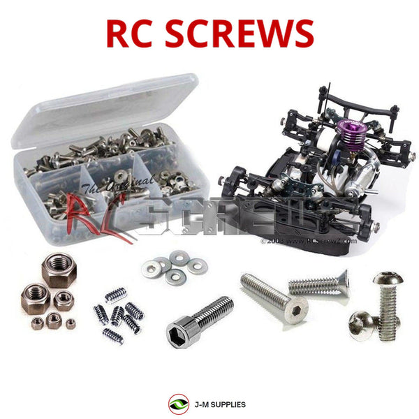 Representative image of an RCScrewZ stainless steel screw kit for Mugen Seiki MGT7 Nitro; exact kit contents vary by RC model.