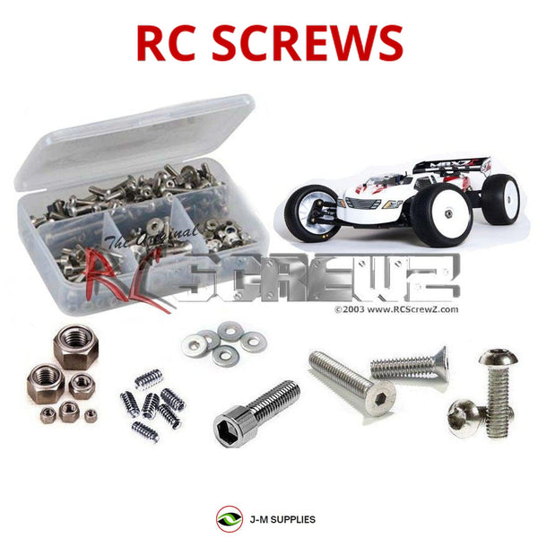 Representative image of an RCScrewZ stainless steel screw kit for Mugen Seiki MGT7TR Nitro; exact kit contents vary by RC model.