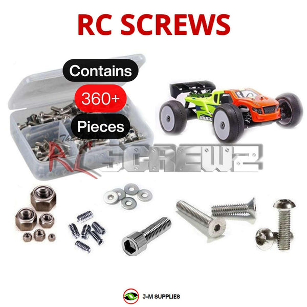 Representative image of an RCScrewZ stainless steel screw kit for Mugen Seiki MRX8T Nitro #E2023; exact kit contents vary by RC model.