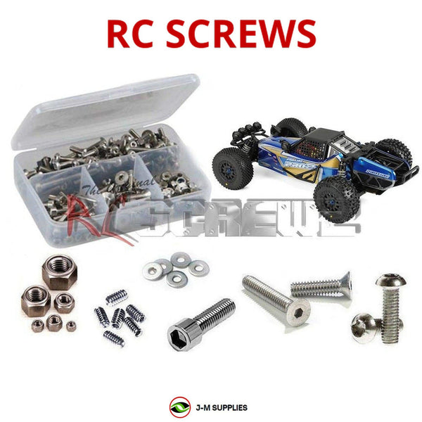 Representative image of an RCScrewZ stainless steel screw kit for ProLine PRO-2 SC Buggy 2WD 1/10 (#400201); exact kit contents vary by RC model.