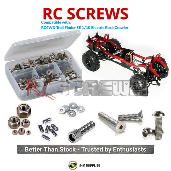 Representative image of an RCScrewZ stainless steel screw kit for RC4WD Trail Finder SE 1/10 Electric Rock Crawler; exact kit contents vary by RC model.