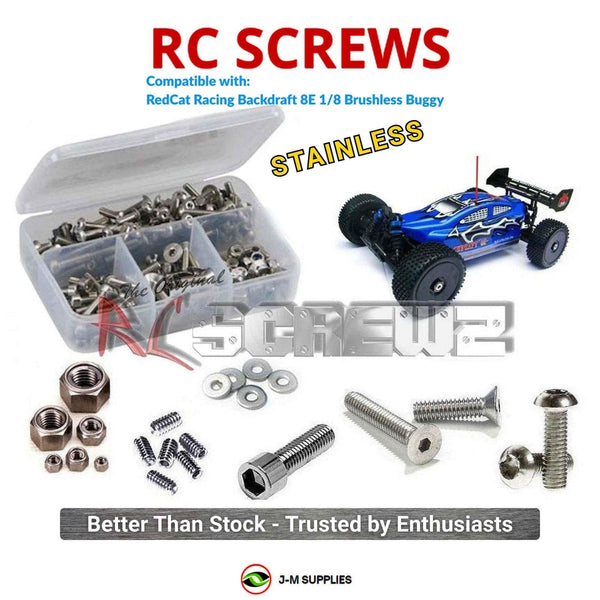 J-M SUPPLIES RC Parts Store - RCScrewZ Stainless Steel Screw Kit rcr008 for Redcat Racing Backdraft 8E 1/8 Electric Brushless 4WD Buggy | SET
