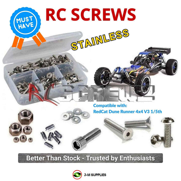 J-M SUPPLIES RC Parts Store - RCScrewZ Stainless Steel Screw Kit rcr023 for RedCat Dune Runner 4x4 V3 1/5th RC Car | SET