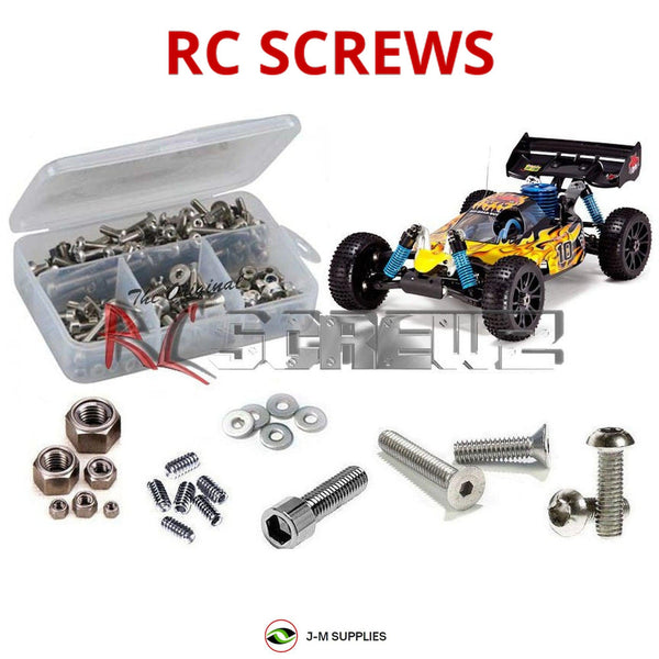 J-M SUPPLIES RC Parts Store - RCScrewZ Stainless Steel Screw Kit rcr040 for RedCat Racing Hurricane XTR 1/8 Nitro Buggy | SET