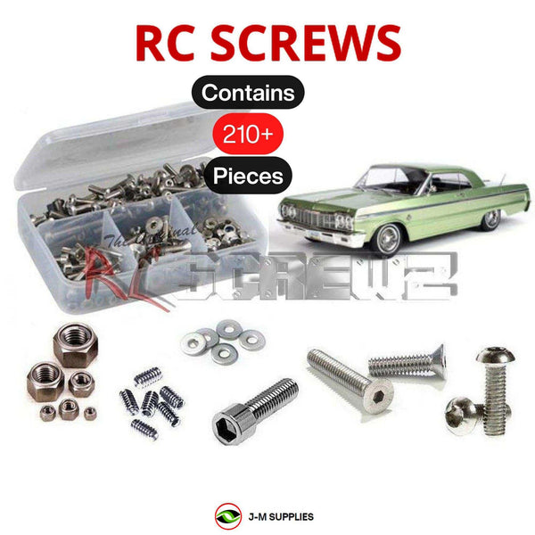J-M SUPPLIES RC Parts Store - RCScrewZ Stainless Steel Screw Kit rer076 for Redcat Racing SixtyFour 1964 Chevrolet Impala Lowrider 1/10 Electric Brushed RWD 2WD Hopping Lowrider (RER32894, RER32895) | SET