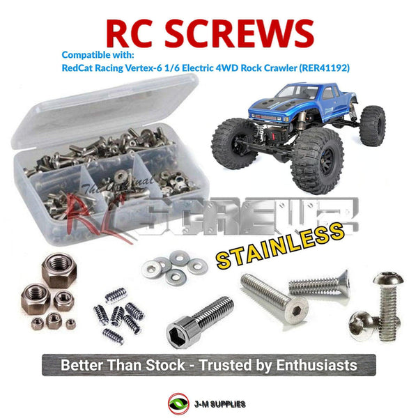 J-M SUPPLIES RC Parts Store - RCScrewZ Stainless Steel Screw Kit rer084 for Redcat Racing Vertex-6 Large Scale Crawler 1/6 Electric Brushless 4WD Rock Crawler (RER41192, RER43494, RER43495) | SET