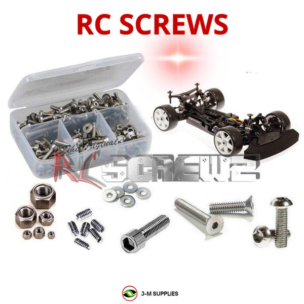 Representative image of an RCScrewZ stainless steel screw kit for Serpent Cobra GTe 1/8th EP Onroad (#600043); exact kit contents vary by RC model.
