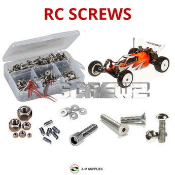 Representative image of an RCScrewZ stainless steel screw kit for Serpent Spyder SRX2 MM 1/10 2wd Buggy (#500003); exact kit contents vary by RC model.
