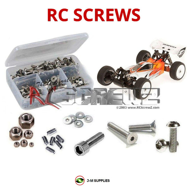 Representative image of an RCScrewZ stainless steel screw kit for Serpent Cobra-E 2.1 1/8th; exact kit contents vary by RC model.