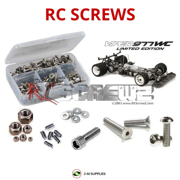 Representative image of an RCScrewZ stainless steel screw kit for Serpent Viper 977 WC Edition; exact kit contents vary by RC model.