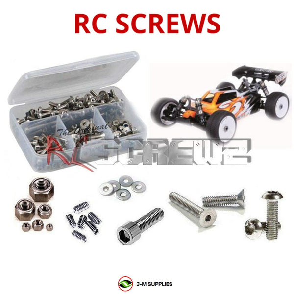 Representative image of an RCScrewZ stainless steel screw kit for Serpent SRX8T-E 4WD 1/8 Electric Truggy (#600064); exact kit contents vary by RC model.