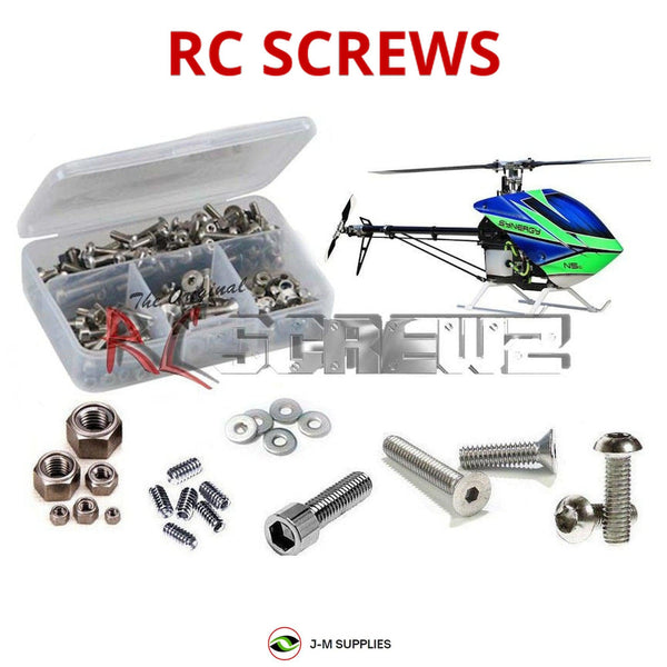 Representative image of an RCScrewZ stainless steel screw kit for Synergy N5c; exact kit contents vary by RC model.