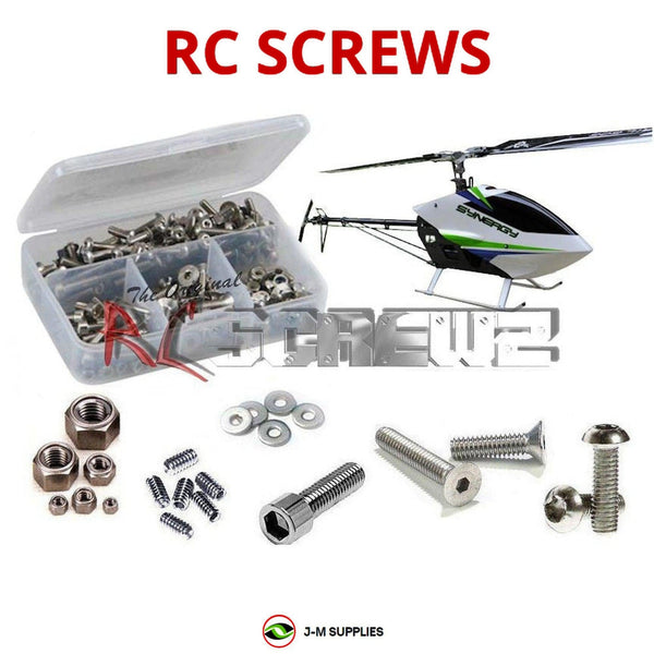 Representative image of an RCScrewZ stainless steel screw kit for Synergy E6/E7; exact kit contents vary by RC model.