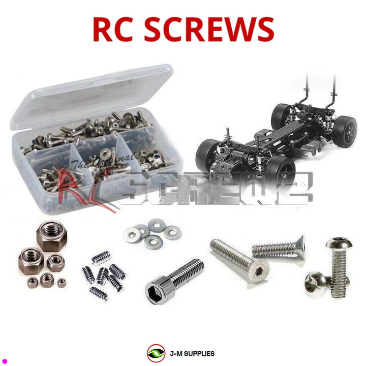 Representative image of an RCScrewZ stainless steel screw kit for Tamiya TA03F Pro 1/10 Electric 4WD Touring Car (58200); exact kit contents vary by RC model.