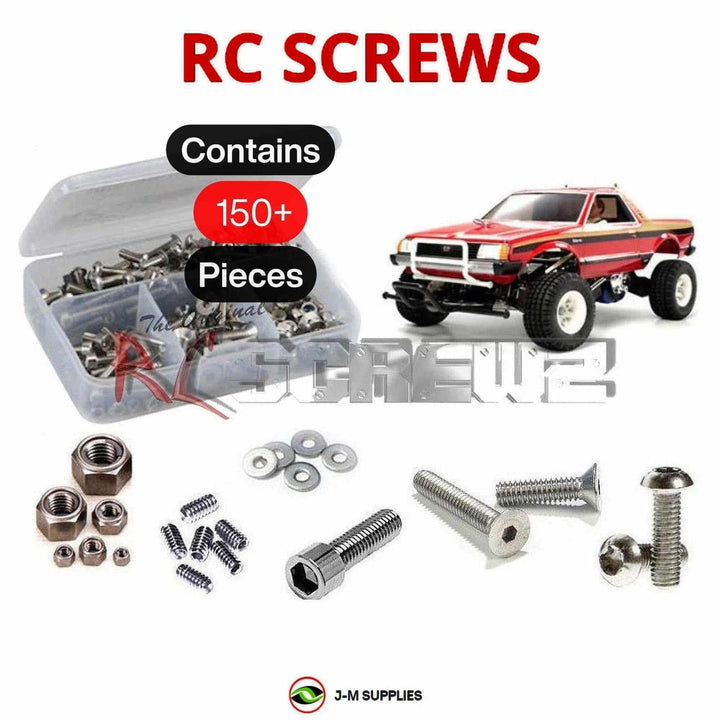 Representative image of an RCScrewZ stainless steel screw kit for Tamiya Subaru Brat ORV 1/10 Electric 2WD Truck (58038); exact kit contents vary by RC model.