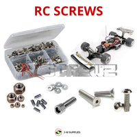 Representative image of an RCScrewZ stainless steel screw kit for Tamiya F103RS 1/10 Electric 2WD Formula Car (58156); exact kit contents vary by RC model.