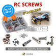 Representative image of an RCScrewZ stainless steel screw kit for Tamiya The Fox 1/10 Electric 2WD Buggy (58051); exact kit contents vary by RC model.
