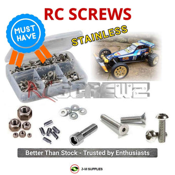 Representative image of an RCScrewZ stainless steel screw kit for Tamiya The Fox 1/10 Electric 2WD Buggy (58051); exact kit contents vary by RC model.