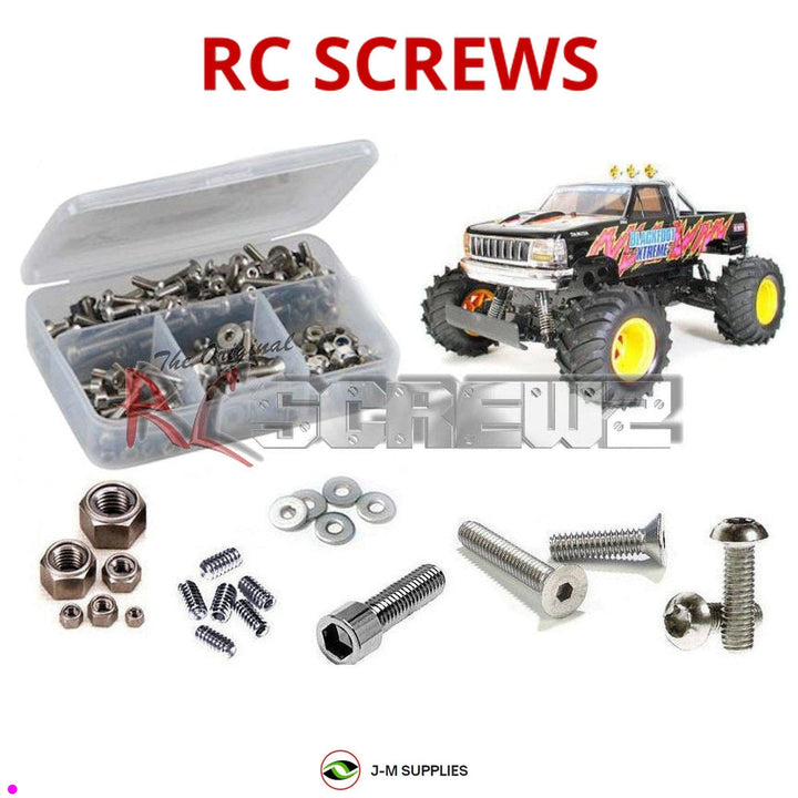 Representative image of an RCScrewZ stainless steel screw kit for Tamiya Blackfoot Xtreme WT-01 1/10 2WD Truck (58312); exact kit contents vary by RC model.