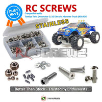 Representative image of an RCScrewZ stainless steel screw kit for Tamiya Twin Detonator WR-01 1/10 4WD Truck (58309); exact kit contents vary by RC model.