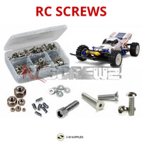 Representative image of an RCScrewZ stainless steel screw kit for Tamiya Boomerang 2008 1/10 Electric 4WD Off-Road Buggy (58418); exact kit contents vary by RC model.