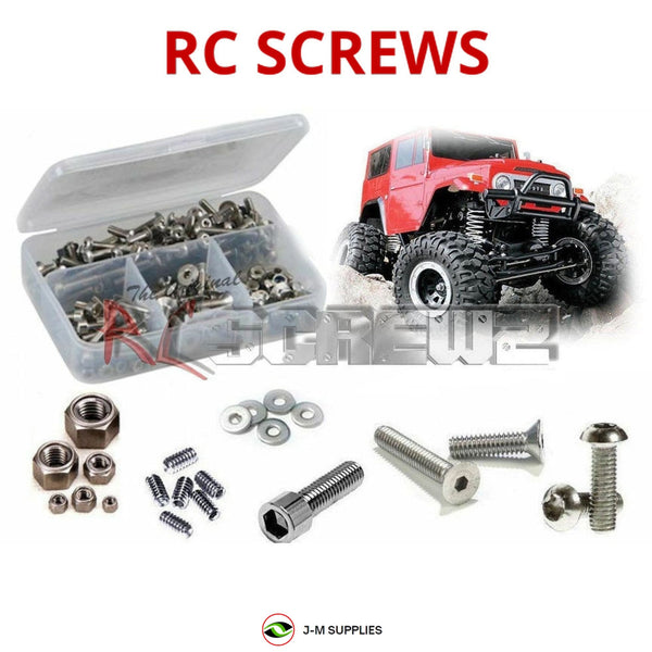 Representative image of an RCScrewZ stainless steel screw kit for Tamiya Toyota Land Cruiser 40 1/10 Electric 4WD Rock Crawler (58445); exact kit contents vary by RC model.