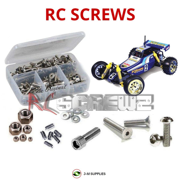 Representative image of an RCScrewZ stainless steel screw kit for Tamiya TamTech Fox Mini GB-01 1/14 2WD Buggy (56703); exact kit contents vary by RC model.